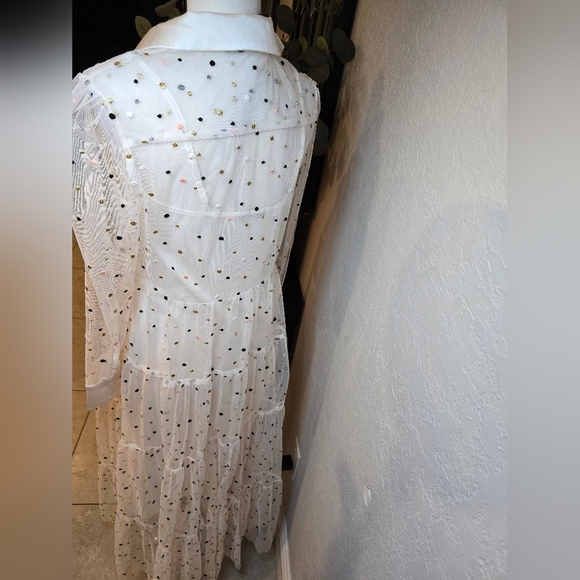 English Factory White Ruffled Tiered Dress Size S - Picture 12 of 14